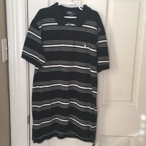 Boys XL (16/18). Black Polo w/ whites stripes Polo